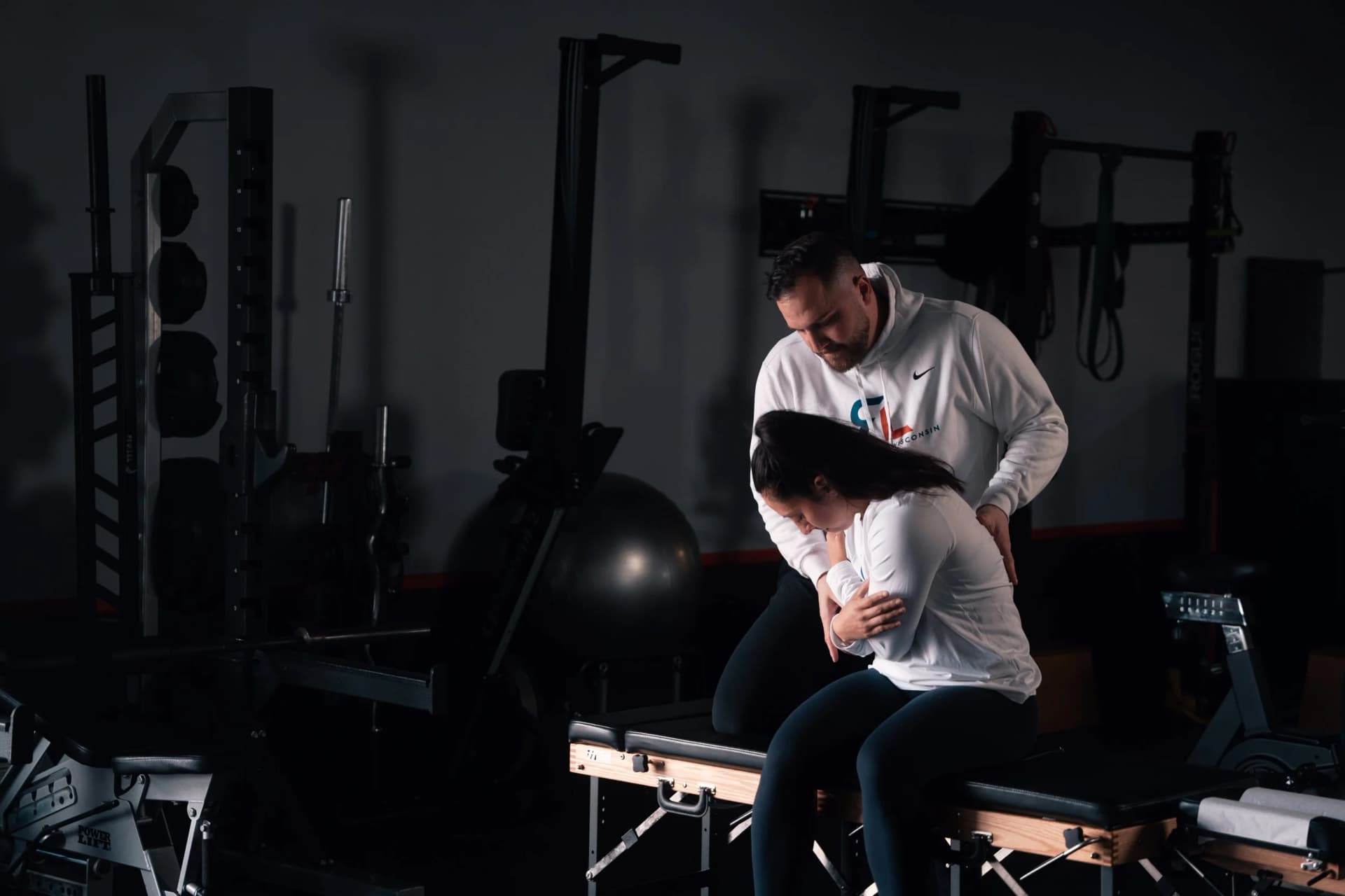 Rehab Lab doctor performing hands-on spinal mobilization in the clinic