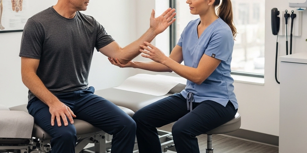 Chiropractor evaluating tingling and numbness in the arms or legs