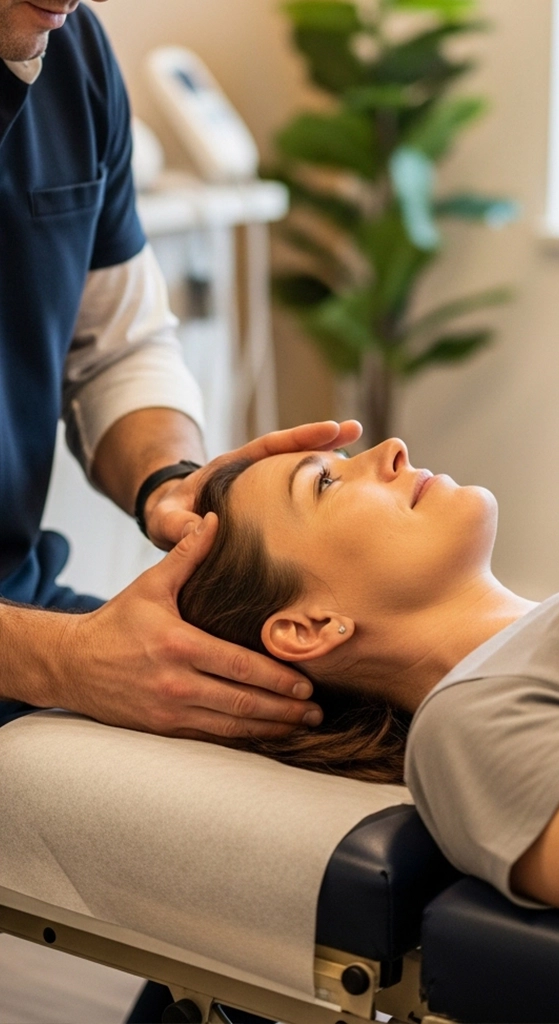 Chiropractic treatment helping reduce neck and shoulder tension linked to migraines
